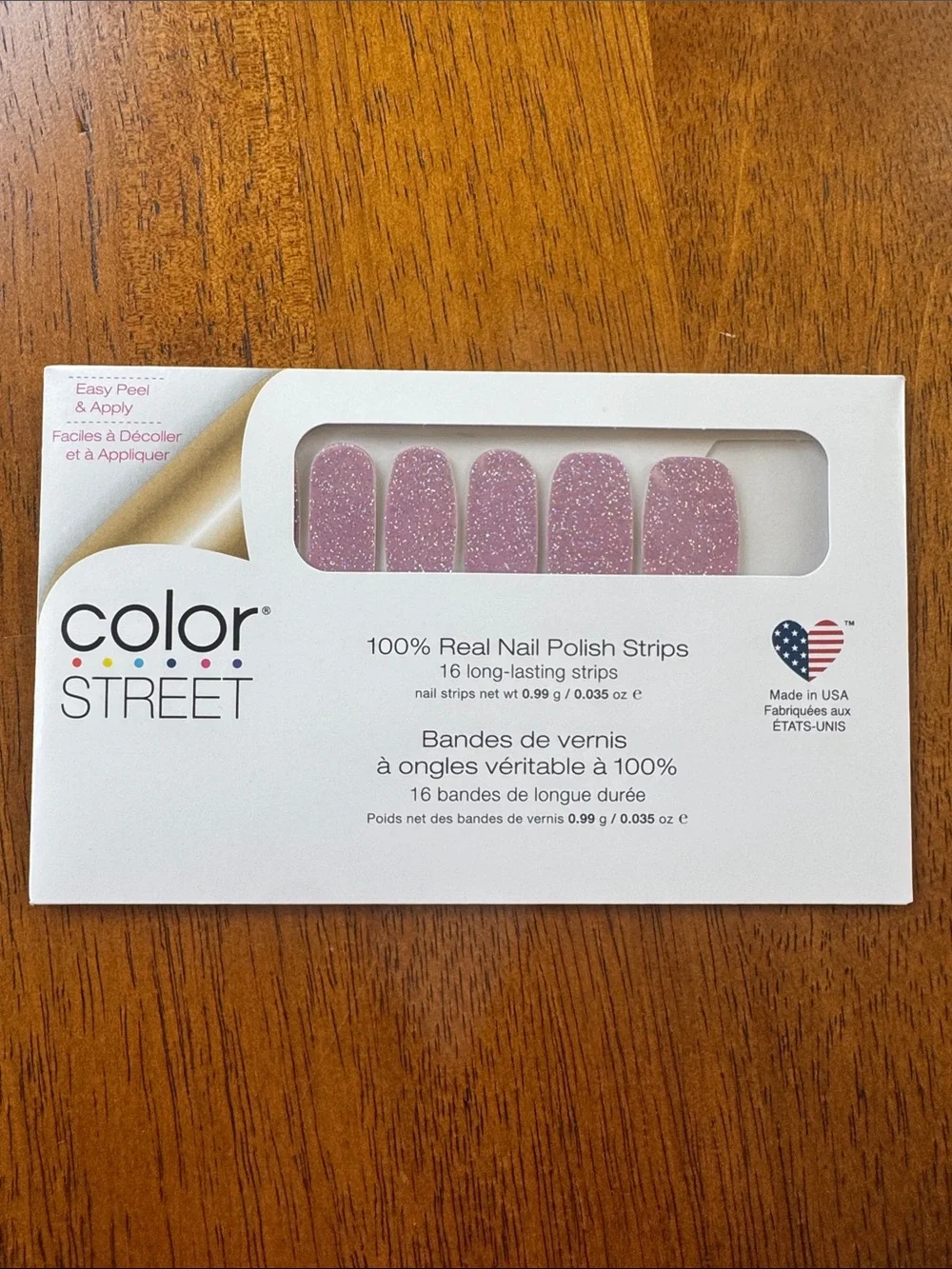 Color Street Pink Glitter Nail Strips - Sparkling Rose